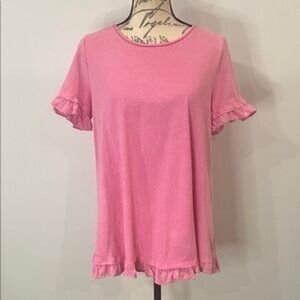 Altar’d State Cotton Billow Ruffle Top Pink